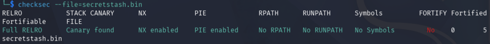 checksec response